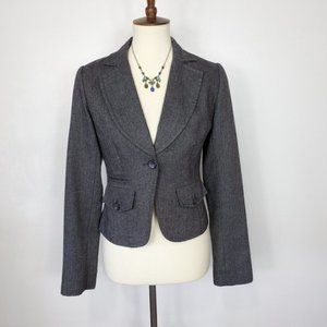Smart Set Gray Wool Blend Herringbone Career Blazer NEW Size 5
